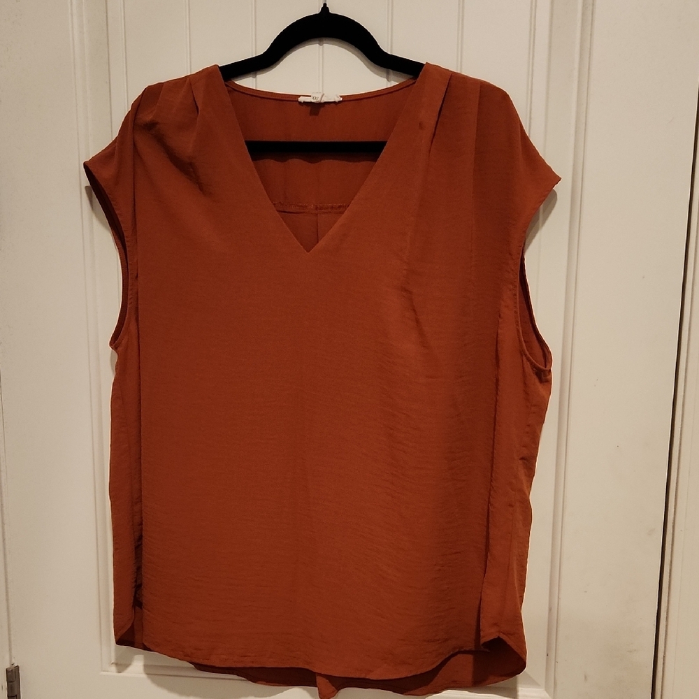 Maurices Terracotta V-Neck Sleeveless Blouse
